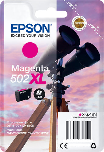 Singlepack Magenta 502XL Ink - XP5100, XP5105, WF-2860DWF, WF-2865DWF