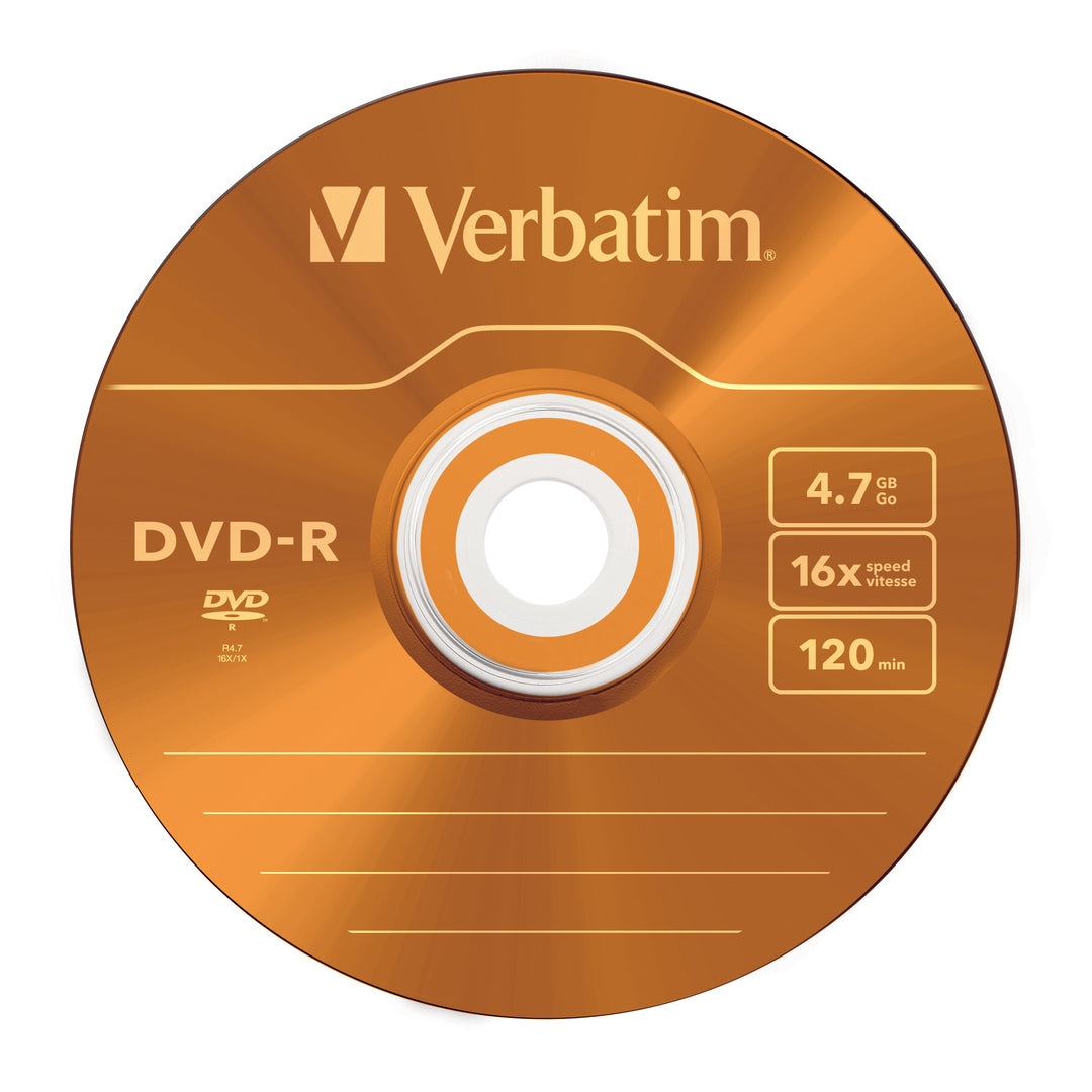 VERBATIM DVD-R 16X 4.7GB COLOUR CAIXA SLIM PACK 5