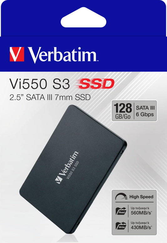 VERBATIM SSD VI550 128GB SATA 3 (7MM HEIGHT) 2.5" 550 MB/SEG