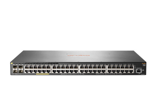 HPE Aruba 2930F 48G PoE+ 4SFP+ - Interruptor - L3 - Administrado - 48 x 10/100/1000 (PoE+) + 4 x 1 Gigabit / 10 Gigabit SFP+ (ligaÃ§Ã£o ascendente) - montÃ¡vel em trilho - PoE+ (370 W)