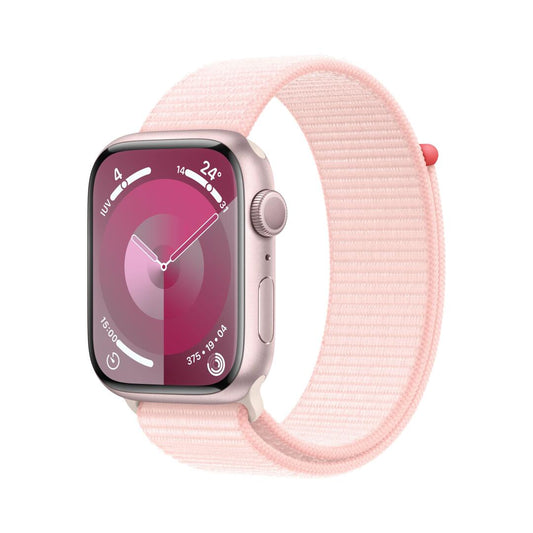 Apple Watch Series 9/ GPS/ 45mm/ Caja de Aluminio Rosa/ Correa Deportiva Loop Rosa Claro