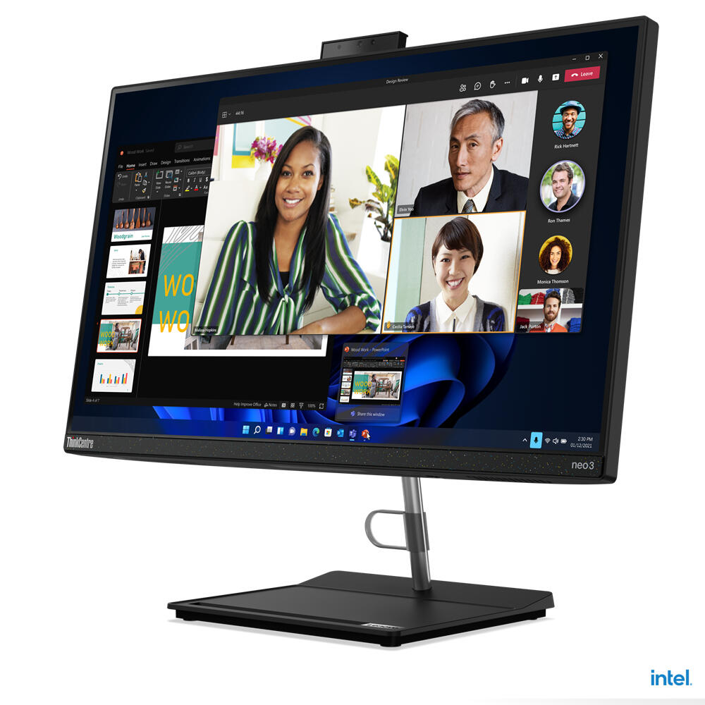 Lenovo ThinkCentre neo 30a 24 12CE - All-in-one com suporte para monitor - Core i5 12450H / atÃ© 4.4 GHz - RAM 8 GB - SSD 256 GB - TCG Opal Encryption 2, NVMe - Gravador DVD - UHD Graphics - Gigabit E