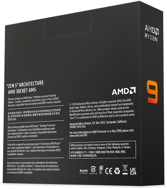 Processador AMD Ryzen 9 9950X 16-Core (4.3GHz-5.75Hz) 64MB