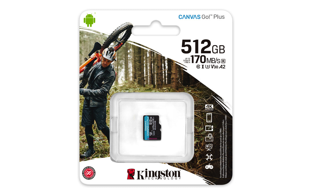 Kingston Technology Canvas Go! Plus memoria flash 512 GB MicroSD Clase 10 UHS-I - 1331395