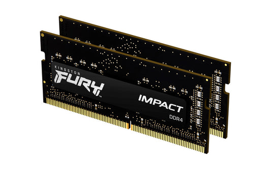Kingston FURY Impact - DDR4 - kit - 16 GB: 2 x 8 GB - SO DIMM 260-pinos - 3200 MHz / PC4-25600 - CL20 - 1.2 V - unbuffered - sem ECC - preto