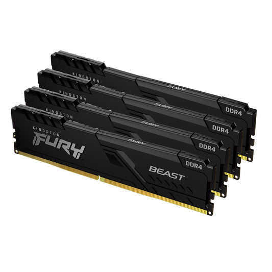 Kingston FURY Beast - DDR4 - kit - 32 GB: 4 x 8 GB - DIMM 288-pin - 3200 MHz / PC4-25600 - CL16 - 1.35 V - unbuffered - sem ECC - preto