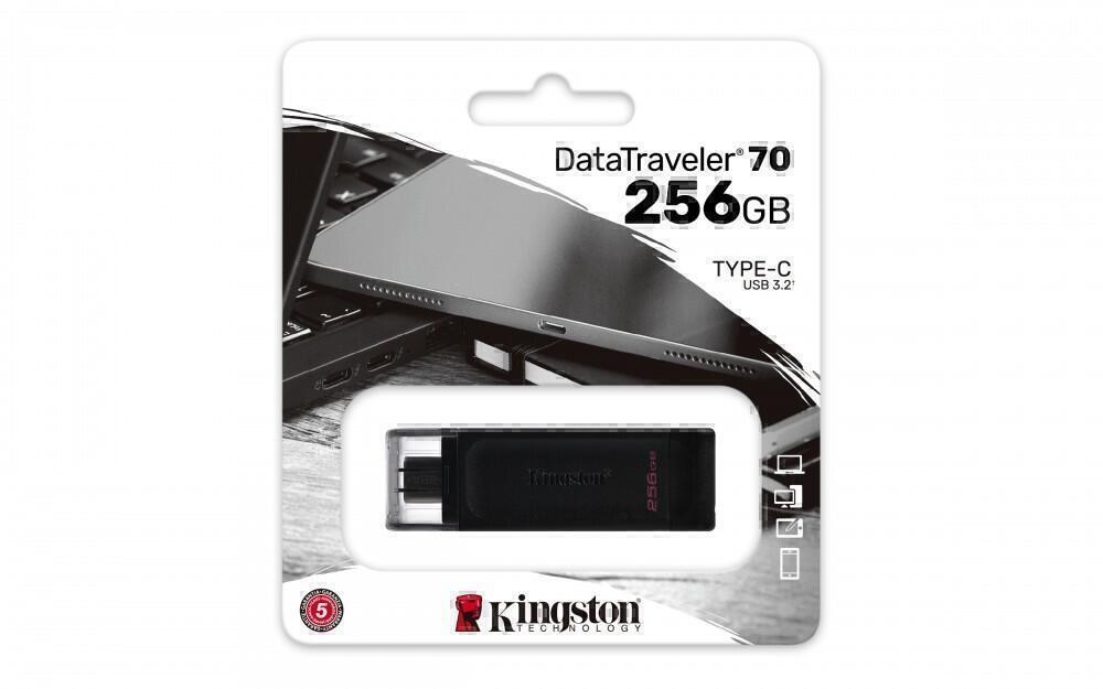 Kingston Technology 70 unidad flash USB 256 GB USB Tipo C 3.2 Gen 1 (3.1 Gen 1) Negro - 1364932