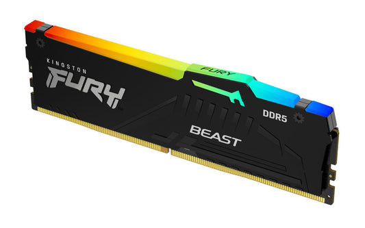 Kingston FURY Beast RGB - DDR5 - mÃ³dulo - 8 GB - DIMM 288-pin - 6000 MHz / PC5-48000 - CL36 - 1.35 V - unbuffered - on-die ECC - preto