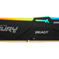 Kingston FURY Beast RGB - DDR5 - mÃ³dulo - 8 GB - DIMM 288-pin - 6000 MHz / PC5-48000 - CL36 - 1.35 V - unbuffered - on-die ECC - preto