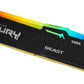 Kingston FURY Beast RGB - DDR5 - mÃ³dulo - 8 GB - DIMM 288-pin - 6000 MHz / PC5-48000 - CL36 - 1.35 V - unbuffered - on-die ECC - preto