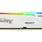 64GB 5200MT/s DDR5 CL40 DIMM (Kit of 2) FURY Beast White RGB XMP