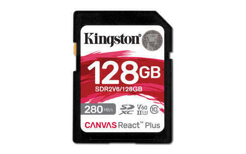 Cartão de Memória SDXC | Kingston | Canvas React+ | 128 GB | UHS-II