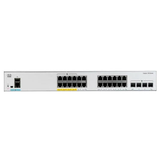 Cisco Catalyst 1000-24T-4G-L - Interruptor - Administrado - 24 x 10/100/1000 + 4 x Gigabit SFP (ligaÃ§Ã£o ascendente) - montÃ¡vel em trilho