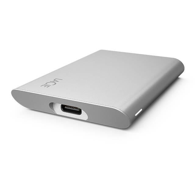 LaCie Portable SSD STKS500400 - SSD - 500 GB - externa (portátil) - USB (USB C conector) - cinzento escovado - com Seagate Rescue Data Recovery