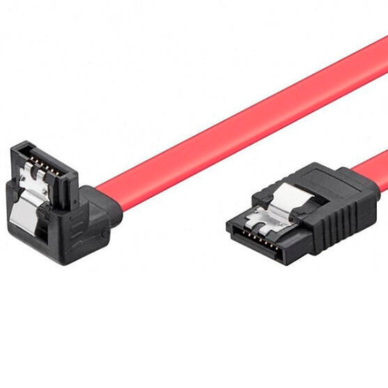 SATA internal flat cable 0,5m com metal latch and angled plug