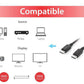 Display Port Cable M/M 1,0m, black, com latch