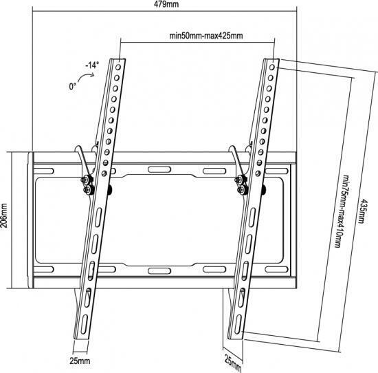 Suporte Inclinável para TV | VESA | Modelo 650311 | 32-55" | Até 40Kg