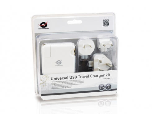 Transformador usb Universal Conceptronic white - CUSBCHARKIT