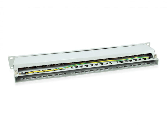 Cat.6 Patch Panel 48-Port 19 Inch 1U light-grey, shielded