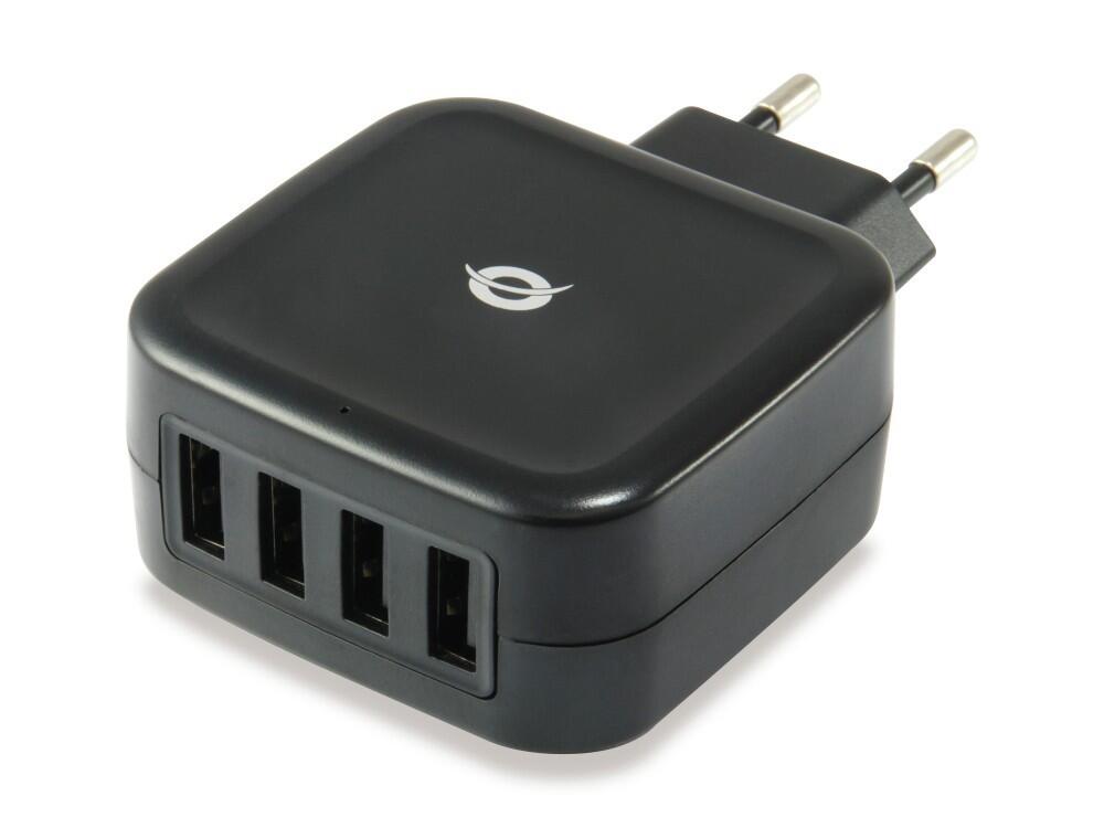 Carregador USB | CONCEPTRONIC | ALTHEA04B | 4-Port | 25W | Preto