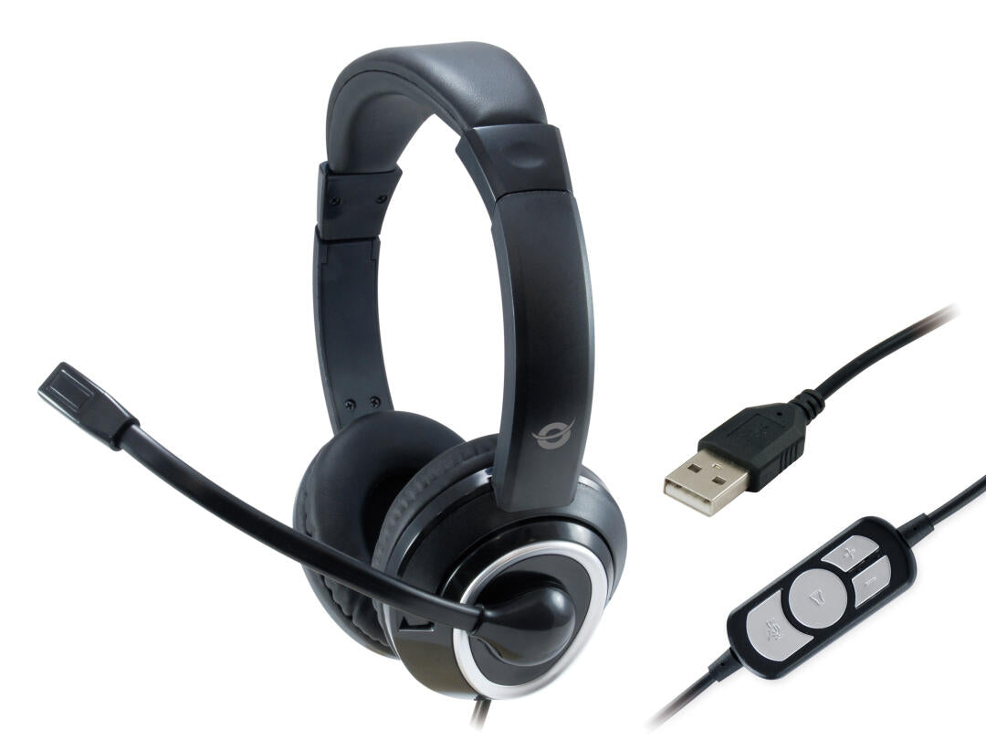 CONCEPTRONIC HEADSET POLONA USB BLACK