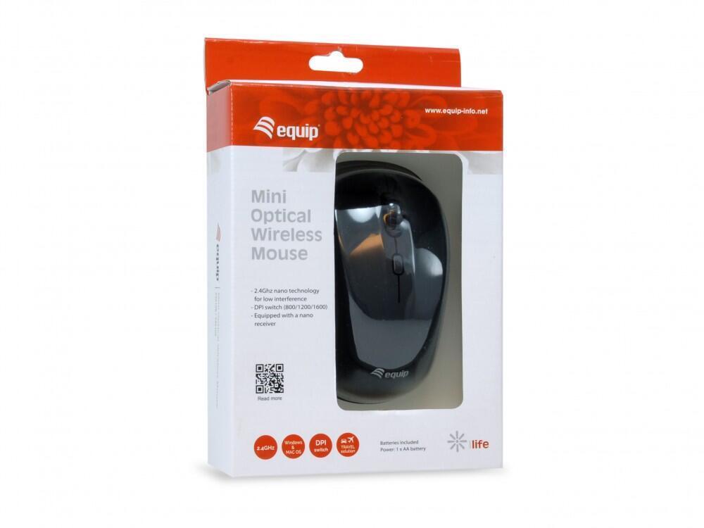 Mini Optical Wireless Mouse, Black