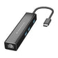 Hub USB 3-Portas | DONN | DONN07B | com Adaptador de Rede Gigabit