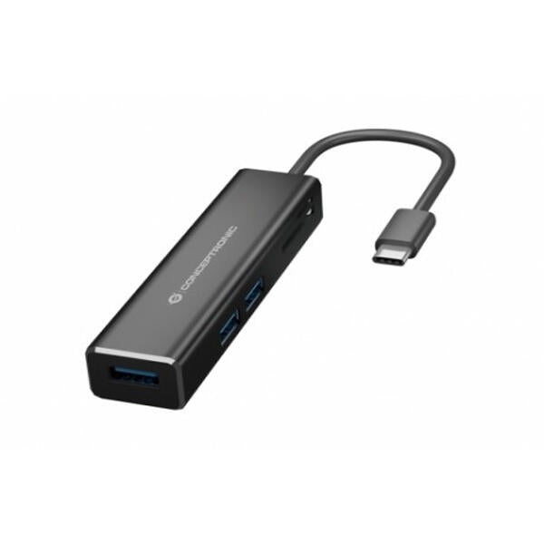 Hub USB 3-Portas | DONN | DONN08B | Leitor de Cartões | Preto