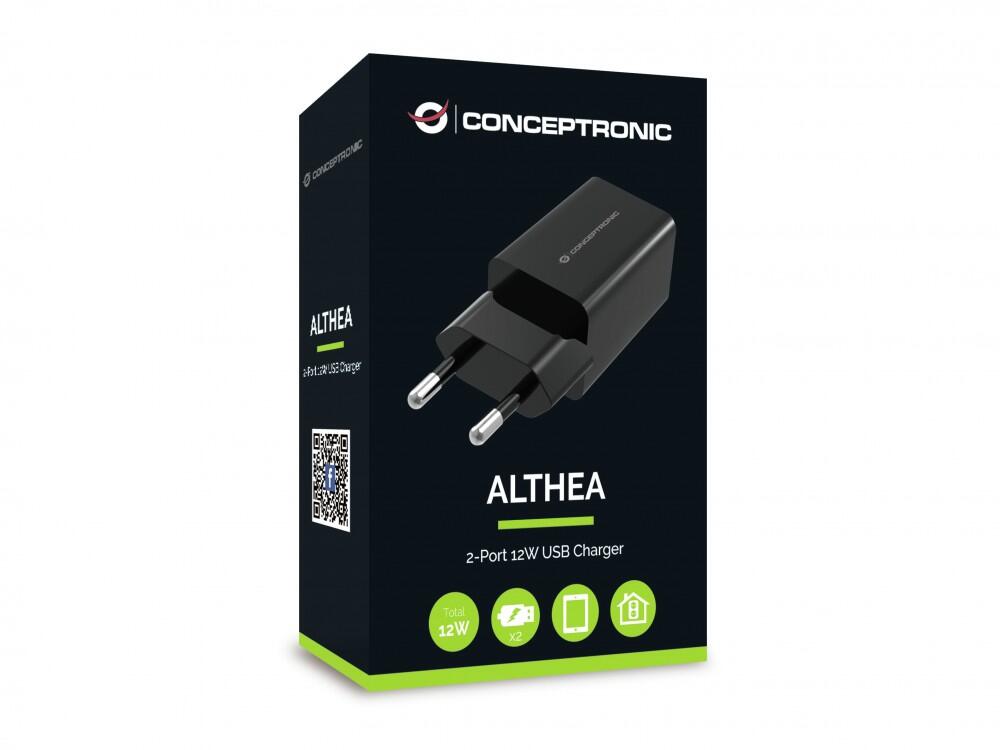 Carregador USB | ALTHEA | ALTHEA06B | 2-Portas | 12W