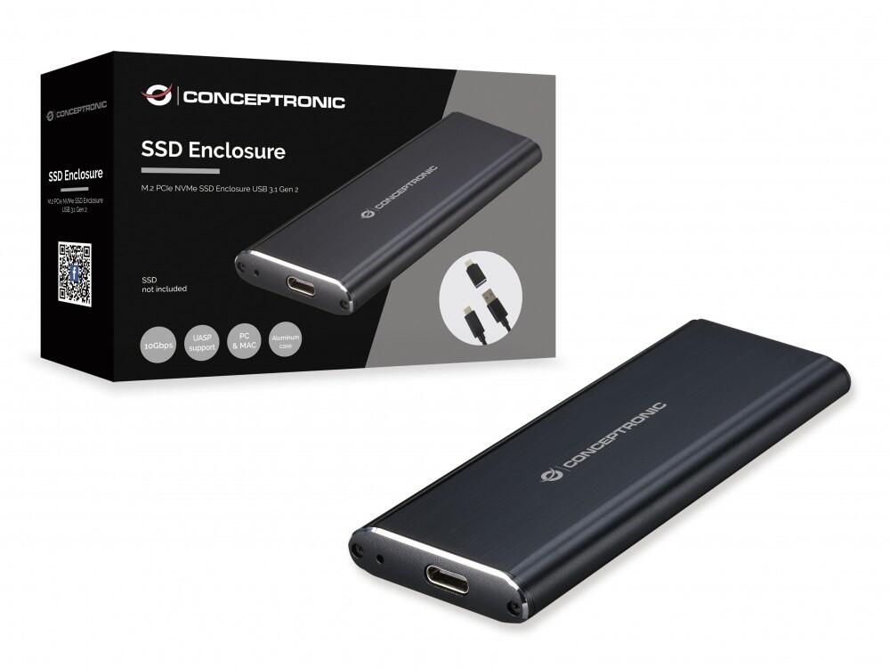 Caixa Externa SSD | Conceptronic | DDE01B | M.2 PCIe NVMe | USB 3.2