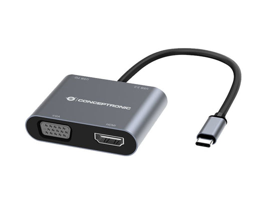 4-in-1 USB 3.2 Gen 1 Docking Station, HDMI, VGA, USB-A, 100W USB PD