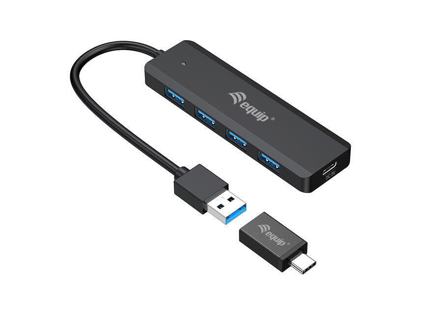 4-Port USB 3.0 Hub with USB-C Adapter