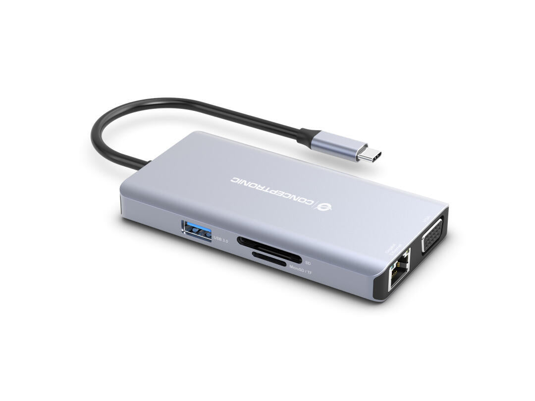 Docking Station USB-C | Conceptronic | 7em1 | HDMI | VGA | USB3 | RJ45