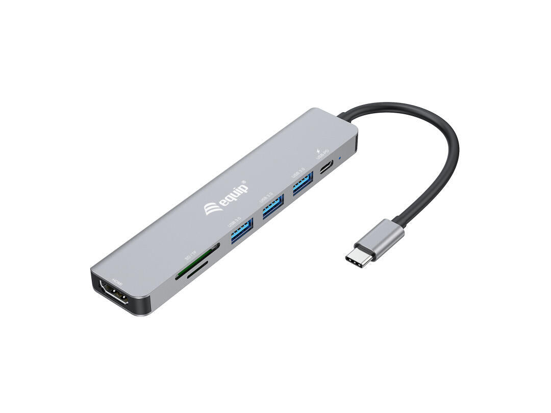 Dock USB-C | Equip | 7 em 1 | HDMI 4K | 3x USB3.2 | Micro SD | 100W P