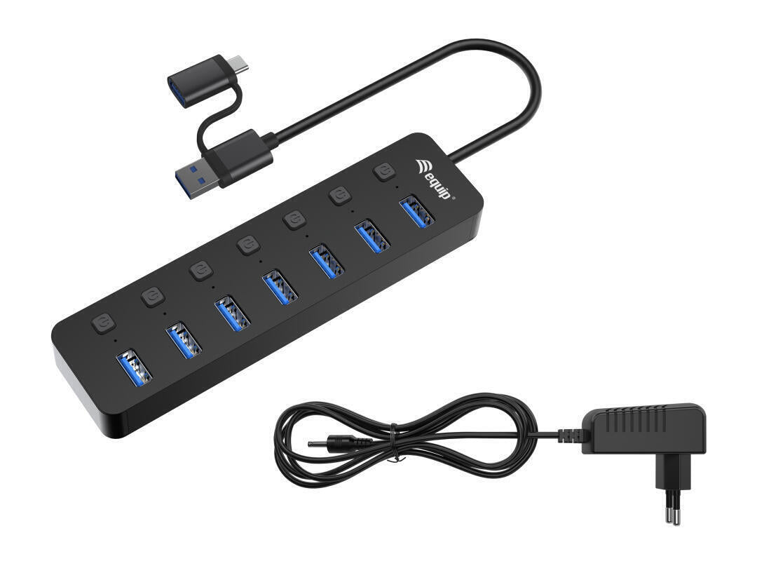 7-Port USB 3.2 Gen 1 Hub with Power Adapter