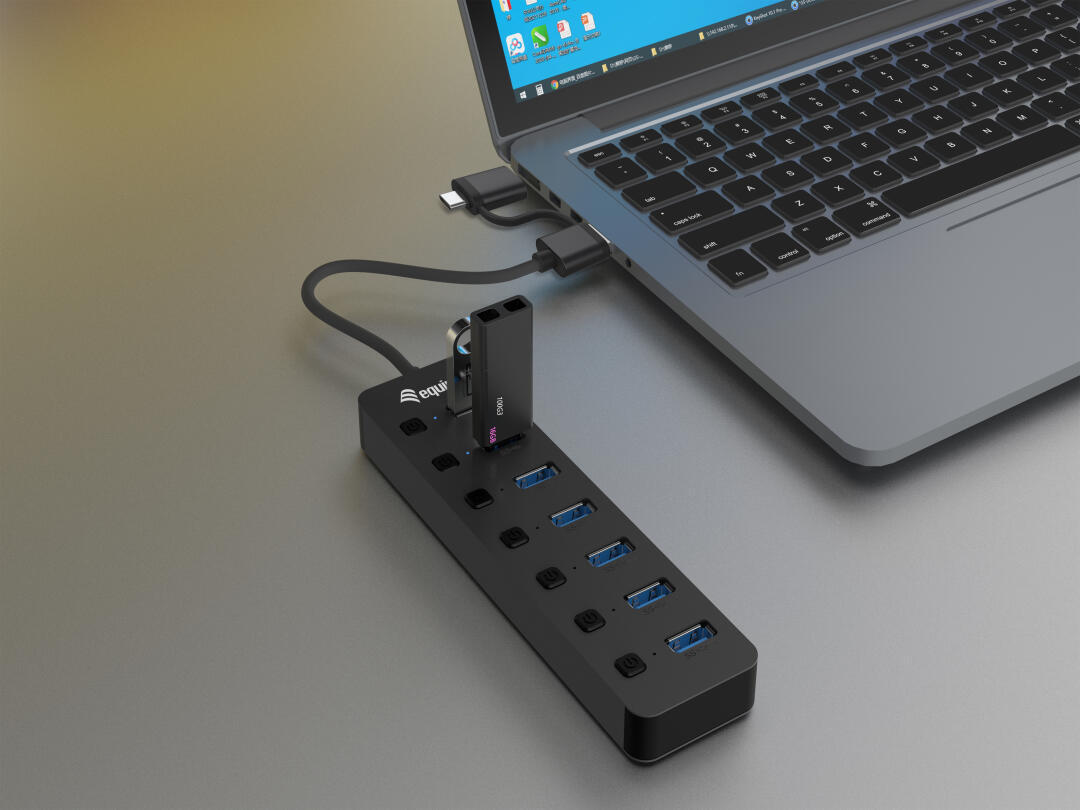 7-Port USB 3.2 Gen 1 Hub with Power Adapter