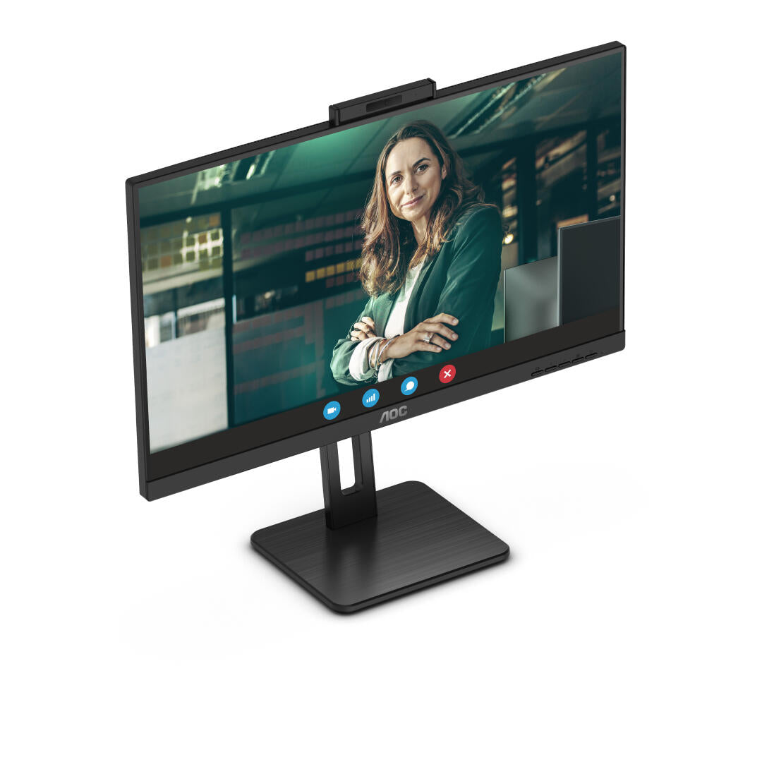 AOC MONITOR IPS 24" (23.8) 16:9 FHD HDMI DP USB COLUNAS WEBCAM HAS PIVOT 24P3QW