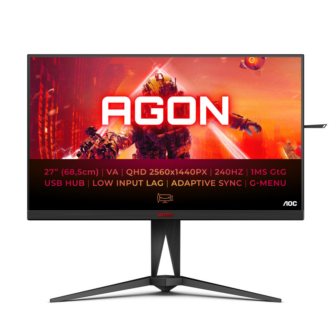 Monitor AOC | AGON AG275QZN | 27" VA QHD 240Hz 0.5ms FreeSync