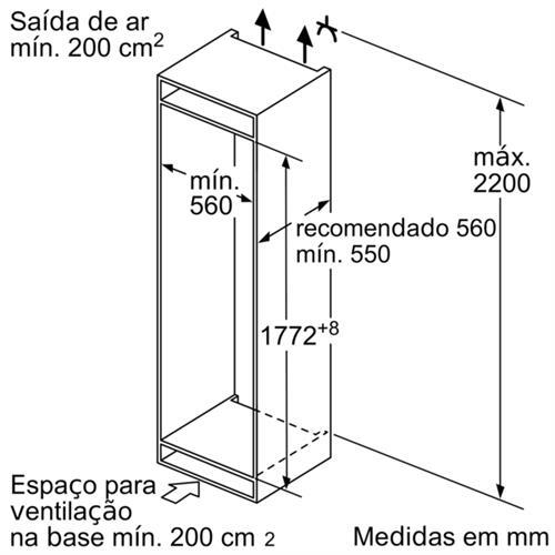 Frigorífico Congelador | Bosch | Serie 6 KIS86AFE0 | Integrável | 267L