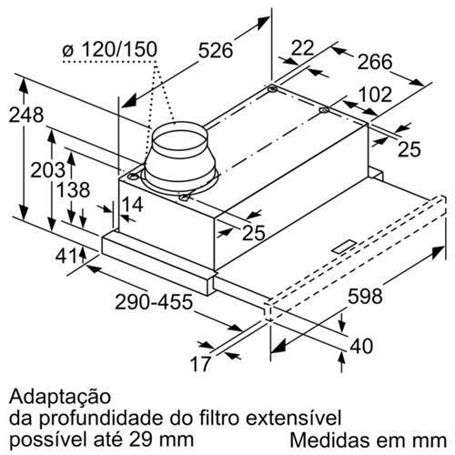 Exaustor de Cozinha | Bosch Serie 2 | DFM064W54 | Inox