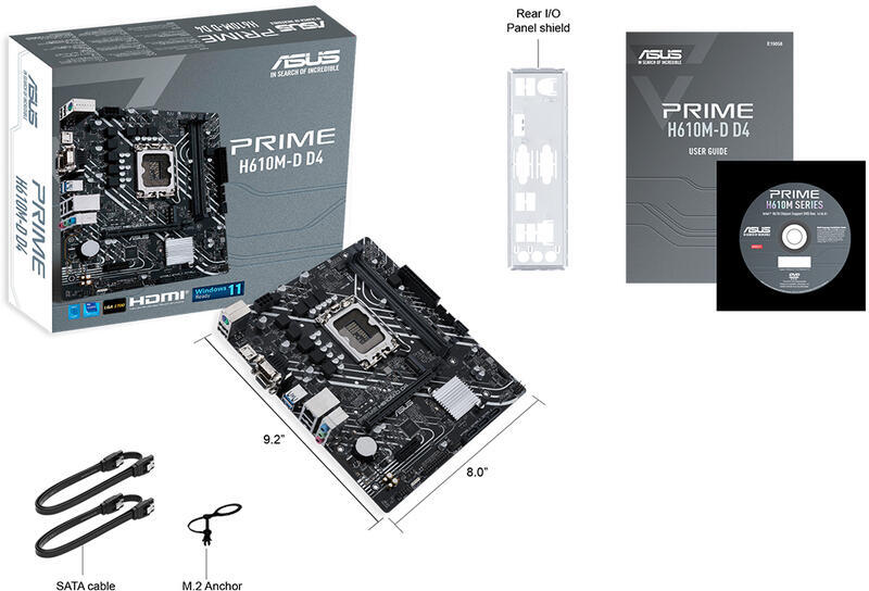 Placa Mãe | Asus | PRIME H610M-D D4 | LGA1700 | mATX | DDR4 | HDMI/VGA