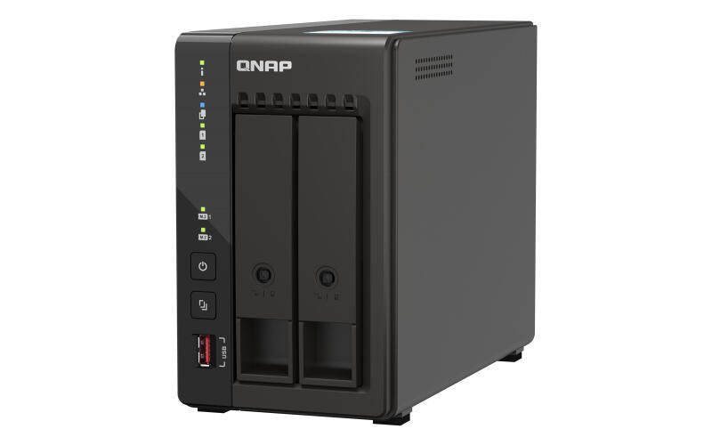 QNAP TS-253E - Servidor NAS - 2 baias - SATA 6Gb/s - RAID (expansÃ£o de disco rÃ­gido) RAID 0, 1, 5, 6, 10, 50, JBOD, 60 - RAM 8 GB - 2.5 Gigabit Ethernet - iSCSI assistÃªncia