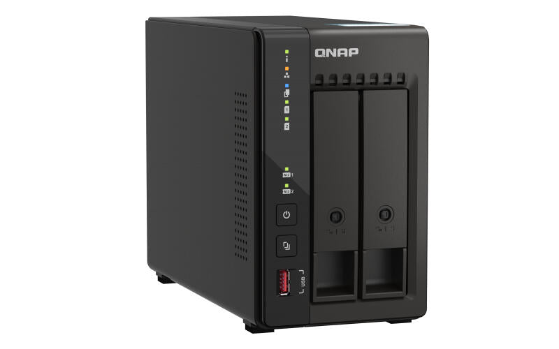 QNAP TS-253E - Servidor NAS - 2 baias - SATA 6Gb/s - RAID (expansÃ£o de disco rÃ­gido) RAID 0, 1, 5, 6, 10, 50, JBOD, 60 - RAM 8 GB - 2.5 Gigabit Ethernet - iSCSI assistÃªncia