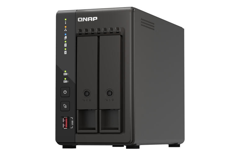 QNAP TS-253E - Servidor NAS - 2 baias - SATA 6Gb/s - RAID (expansÃ£o de disco rÃ­gido) RAID 0, 1, 5, 6, 10, 50, JBOD, 60 - RAM 8 GB - 2.5 Gigabit Ethernet - iSCSI assistÃªncia