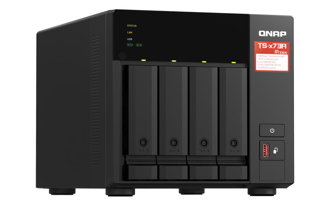 NAS + Switch | QNAP | TS-473A + QSW-1105-5T | 4-Bay | AMD V1500B | 8GB