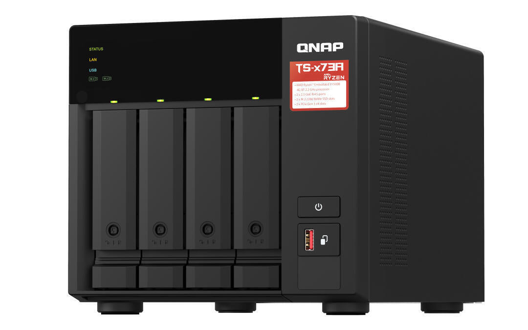 NAS + Switch | QNAP | TS-473A + QSW-1105-5T | 4-Bay | AMD V1500B | 8GB