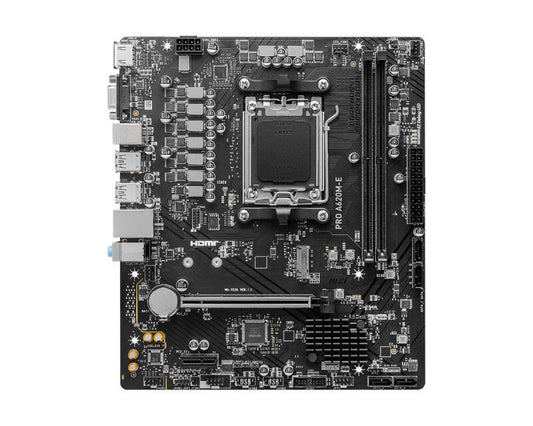 Placa Mãe | MSI | A620M-E | Socket AMD AM5 | 2xDDR5 | VGA/HDMI | mATX