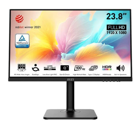 Monitor MSI Modern MD2412P 23,8" FHD IPS 100Hz 1ms(MRPT)HDR 300nits EyesErgo,Eye-Q,HAS,HDMI,USB-C DP