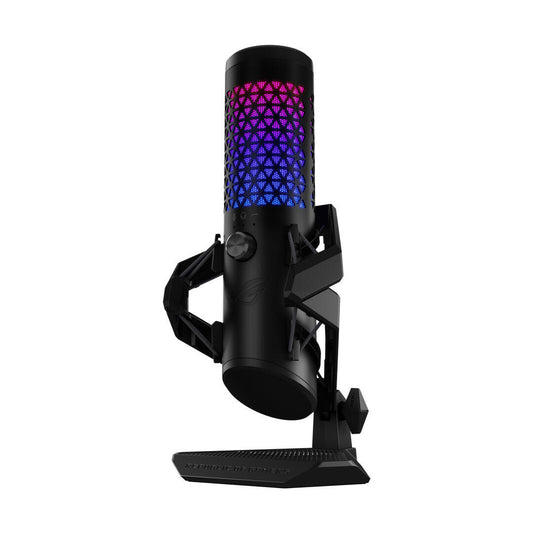 ROG Carnyx USB Gaming Microphone (25mm condenser capsule, 192kHz/24-bit, cardioid, high-pass filter, built-in pop filter, metal shock mount, one-touch mute, USB, Aura Sync RGB) - Black