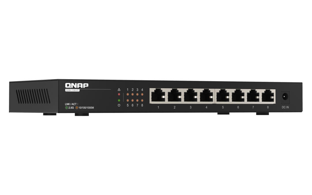 QNAP QSW-1108-8T - Interruptor - sem gestÃ£o - 8 x 10/100/1000/2.5G - desktop